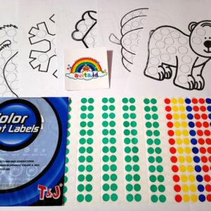 Mainan Stiker Anak Bulat Warna Color Dot Label Tom & Jerry 114