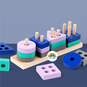 Puzzle Geometri Panjang Edukasi Anak / Mini Shape Sorting Toys / Mainan Puzzle Kayu Anak Geometri Board / Wooden Toys