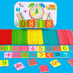 Mainan Edukasi Intelligence Stick Puzzle Magnet Anak Belajar Berhitung dan Waktu