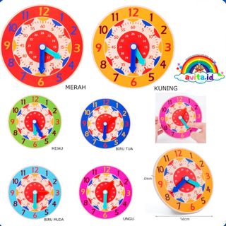 Jam Kayu / Wooden Clock / Mainan Edukasi Jam Kayu Mengenal Waktu / Mainan Kayu 1 Jam Kayu / Wooden Clock / Mainan Edukasi Jam Kayu Mengenal Waktu / Mainan Kayu
