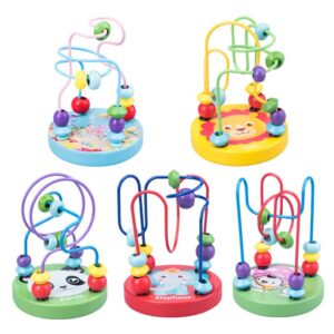 Mini round beads | Wire Maze Game Alur Kawat | Wire beads | Mainan Edukasi Anak Bayi 1-3 Tahun montessori sensory | kayu warna warni