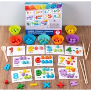 Number Cognitive Operation Bead Matching Game / Number Cognitive Toys Edukatif / Mainan Montessori Edukatif Beads Sumpit