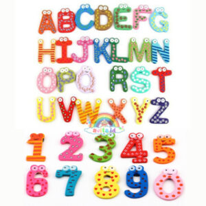 Number & Alphabet Magnet / Tempelan Kulkas Angka & Huruf Magnet / Magnet Bahan Kayu / Magnet Angka dan Huruf