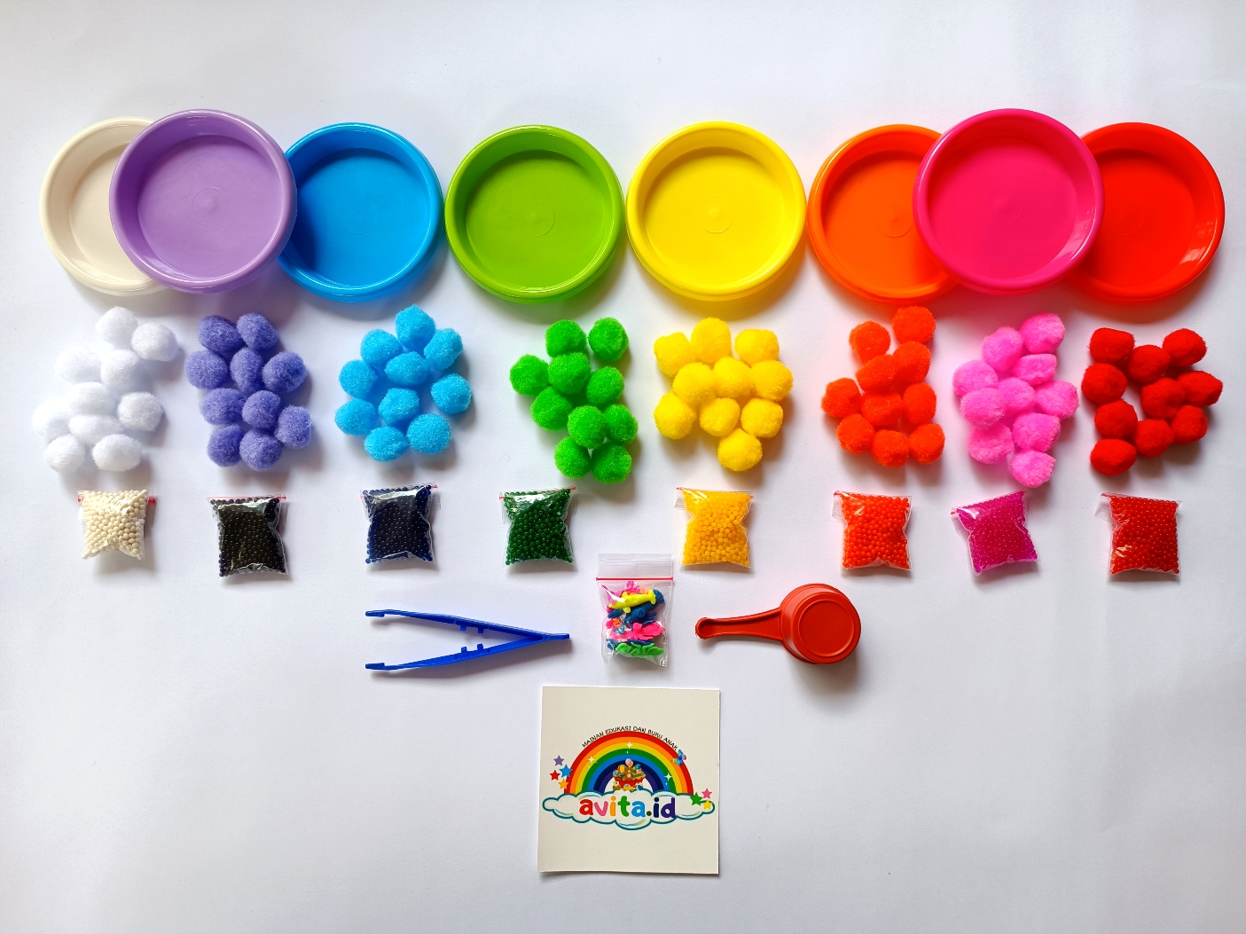 Mainan Edukasi Edukatif Montessori Sensory Toys Anak | Paket Sortir Warna Pompom Waterbeads 1 Mainan Edukasi Edukatif Montessori Sensory Toys Anak | Paket Sortir Warna Pompom Waterbeads