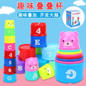Mainan anak baby stacking cups | gelas susun cup tower angka alphabet mainan edukasi bayi
