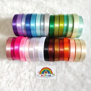 avita.id Pita Satin 1/2 inch (12mm) - Pita Satin Warna - Pita Satin Polos